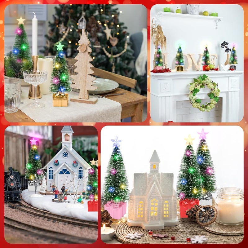 BEFANS Mini Christmas Tree with Lights, 8 Pack Tabletop Christmas Tree with Lights for Indoor Christmas Decorations Holiday Party Ornagment, Christmas Centerpieces for Tables (8) - Image 3